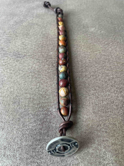 Handgemaakte multi-color armband Picasso Jasper 